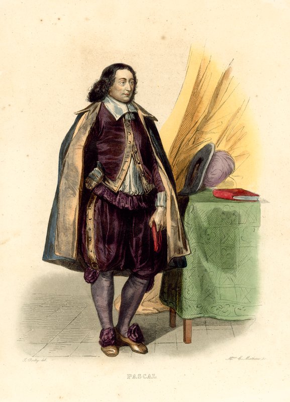 Blaise Pascal (värillinen kaiverrus) tekijältä French School