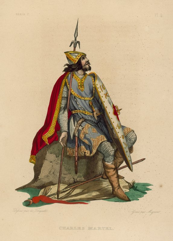 Charles Martel (värillinen kaiverrus) tekijältä French School