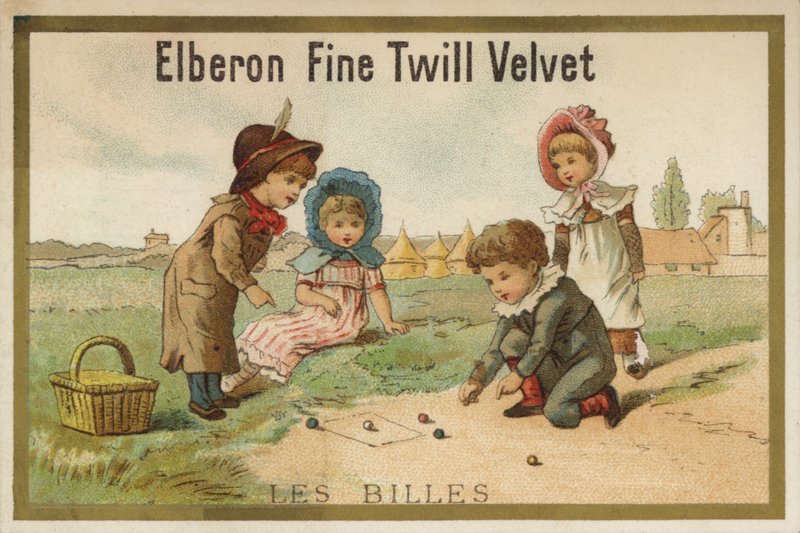 Lapset leikkivät marmoria (chromolitho) tekijältä French School