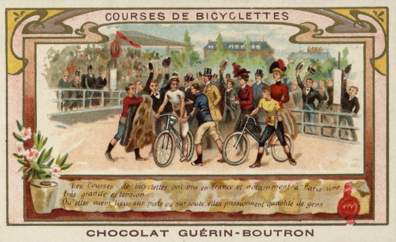 Pyöräily (chromolitho) tekijältä French School