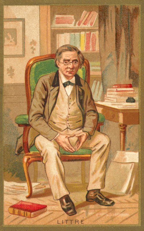 Emile Littre, ranskalainen leksikografi ja filosofi (chromolitho) tekijältä French School