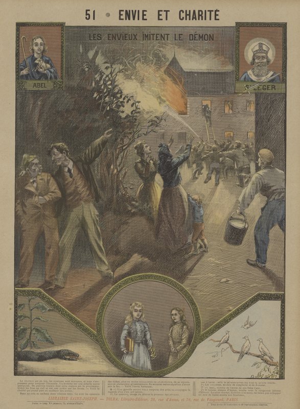 Kateus ja hyväntekeväisyys (väri litho) tekijältä French School