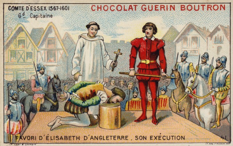 Essexin jaarlin teloitus (chromolitho) tekijältä French School