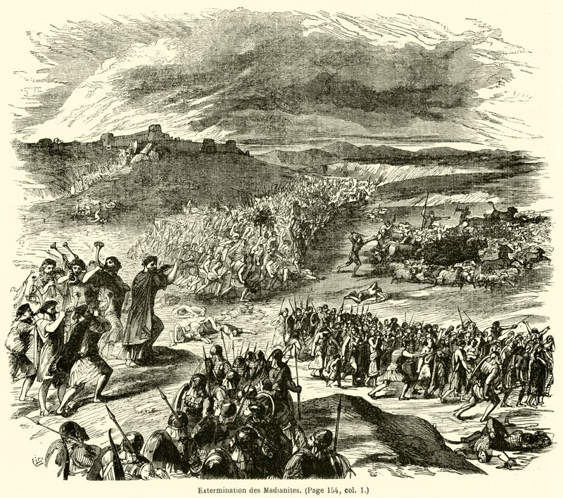 Extermination des Madianites (kaiverrus) tekijältä French School