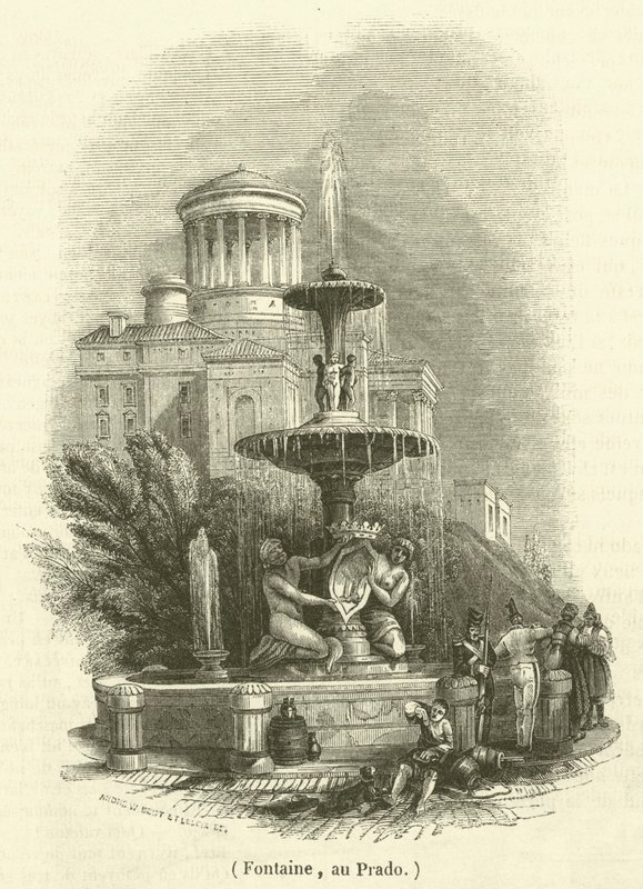 Fontaine, au Prado (kaiverrus) tekijältä French School