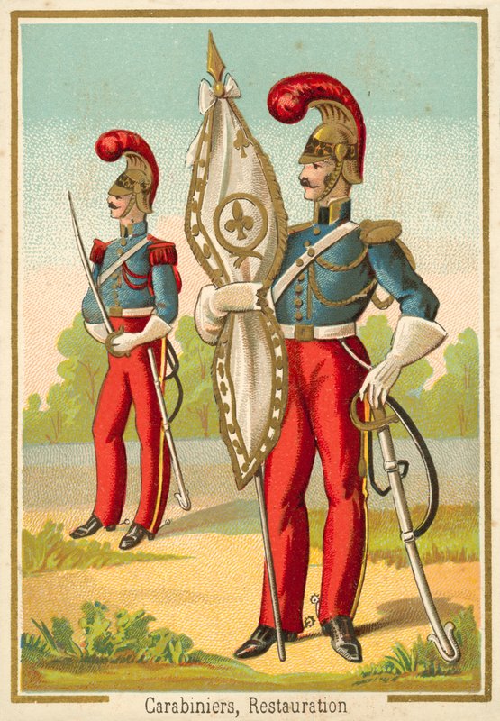 Ranskalaiset ennallistamisen karabiinit (chromolitho) tekijältä French School