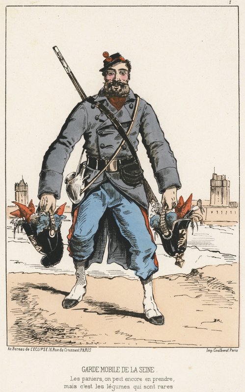 Mobile Guard of the Seinen (värillinen kaiverrus) tekijältä French School