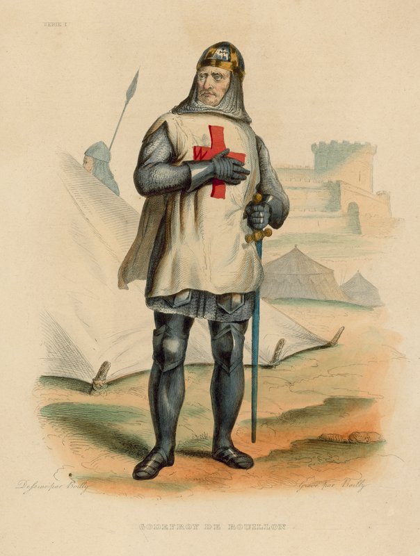 Godefroy de Bouillon (värillinen kaiverrus) tekijältä French School