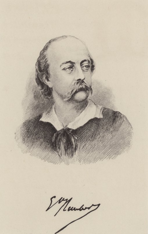 Gustave Flaubert, ranskalainen kirjailija (kaiverrus) tekijältä French School