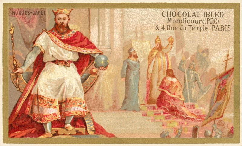 Hugh Capet, frankkien kuningas (chromolitho) tekijältä French School