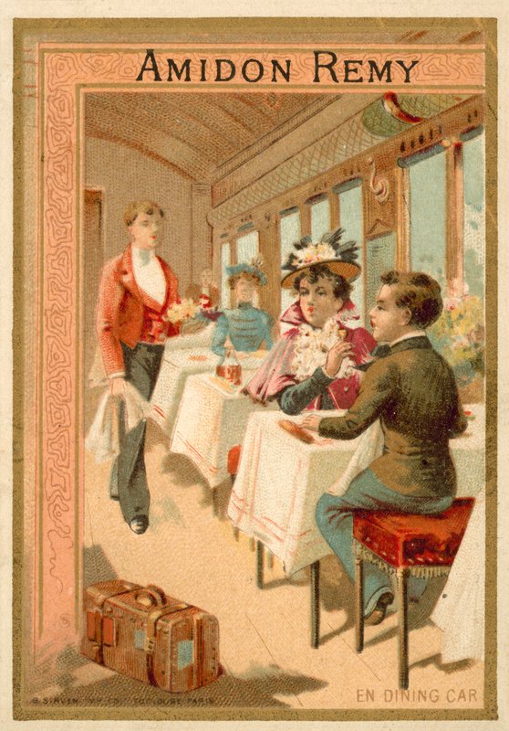 Ruokailuautossa (chromolitho) tekijältä French School