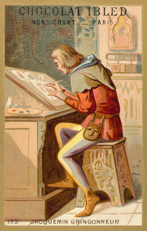 Jacquemin Gringonneur, ranskalainen taidemaalari (chromolitho) tekijältä French School