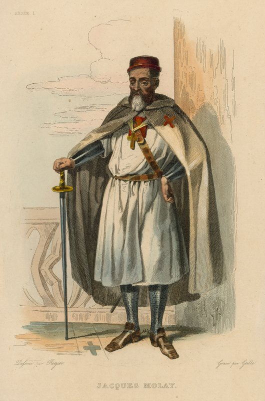 Jacques Molay (värillinen kaiverrus) tekijältä French School