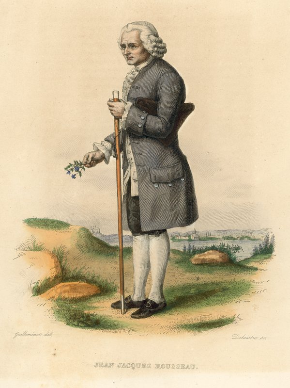 Jean Jacques Rousseau (värillinen kaiverrus) tekijältä French School