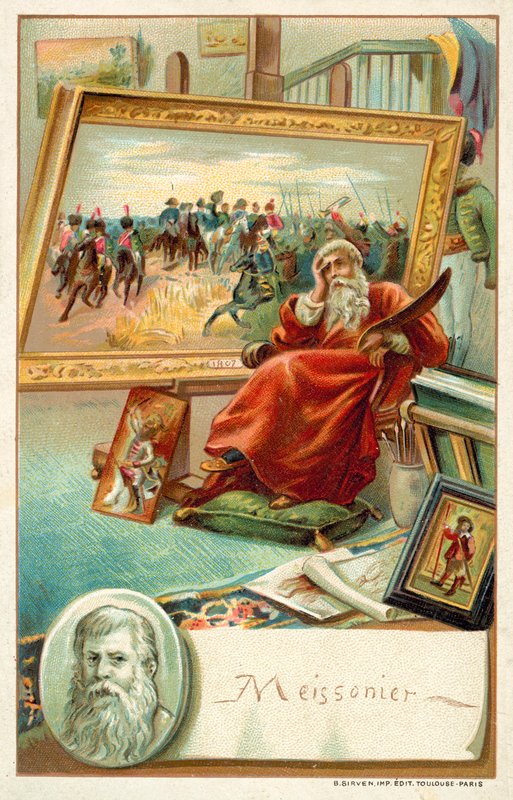 Jean Louis Ernest Meissonier, ranskalainen taidemaalari (chromolitho) tekijältä French School