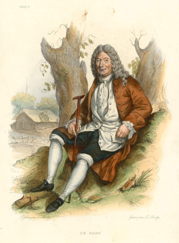 Le Sage (värillinen kaiverrus) tekijältä French School