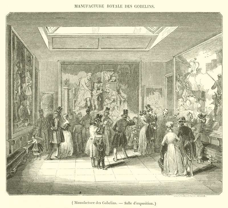 Manufacture des Gobelins, Näyttelyhuone (kaiverrus) tekijältä French School