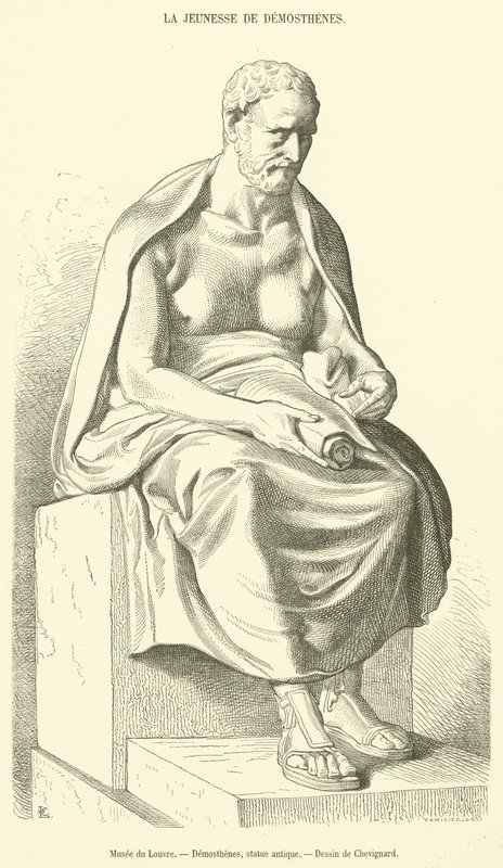 Musee du Louvre, Demosthenes, antiikkipatsas (kaiverrus) tekijältä French School