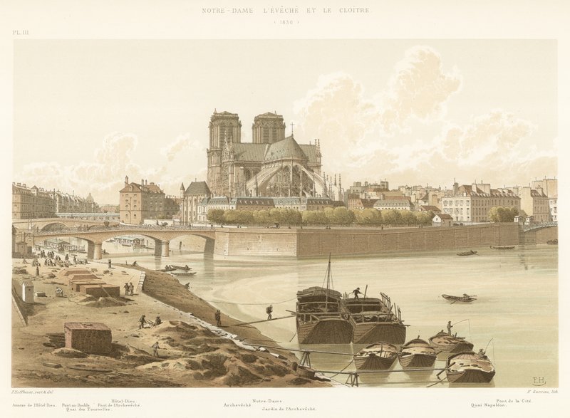 Notre-Dame lEveche ja luostari, 1830 tekijältä French School