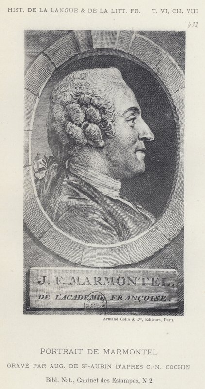 Marmontelin muotokuva (litho) tekijältä French School