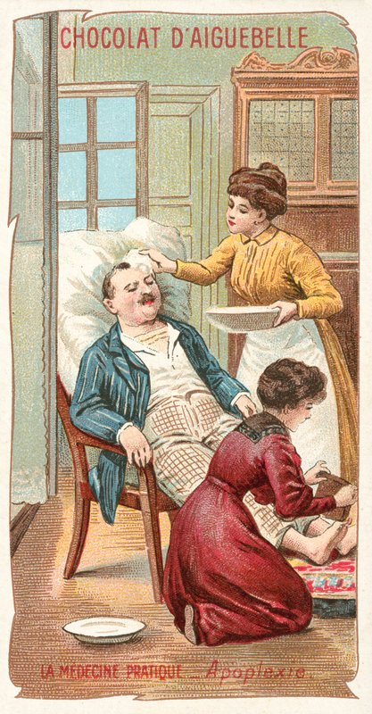 Käytännön lääketiede - apopleksia (chromolitho) tekijältä French School