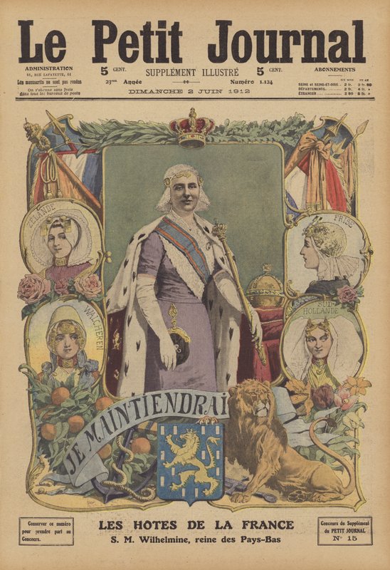 Alankomaiden kuningatar Wilhelmina (väri litho) tekijältä French School