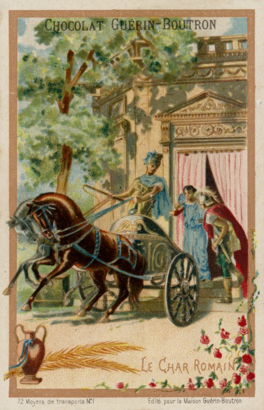roomalaiset vaunut (chromolitho) tekijältä French School