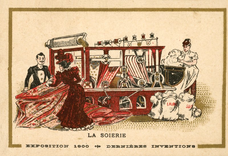 Silkin valmistus (chromolitho) tekijältä French School