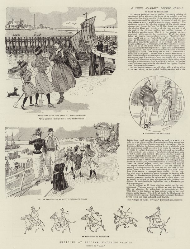 Luonnokset Belgian kastelupaikoissa (kaiverrus) tekijältä French School