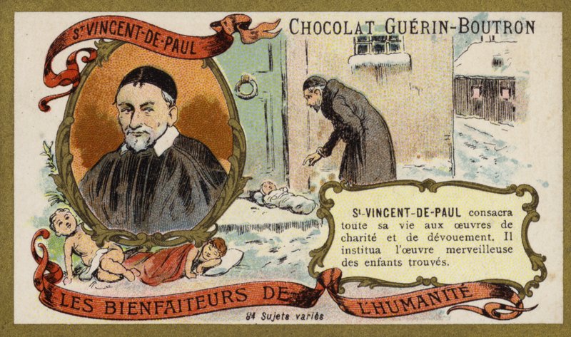 St Vincent de Paul, ranskalainen pappi (chromolitho) tekijältä French School