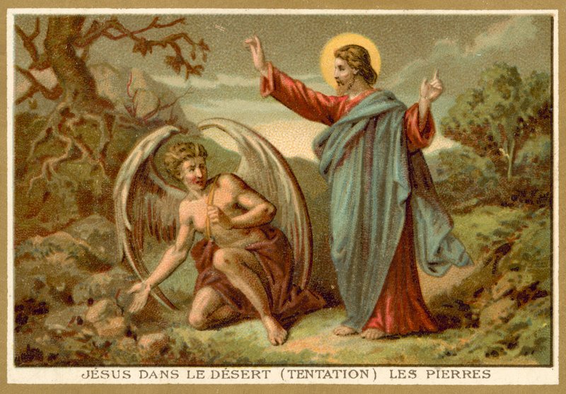 Kristuksen kiusaus (chromolitho) tekijältä French School