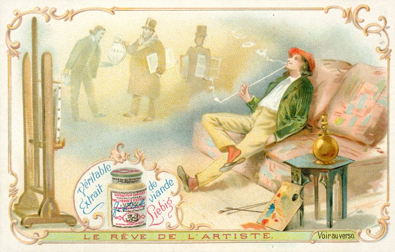 Taiteilijan unelma (chromolitho) tekijältä French School