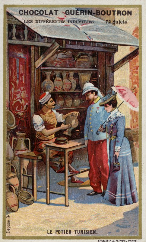 Tunisialainen potter (chromolitho) tekijältä French School