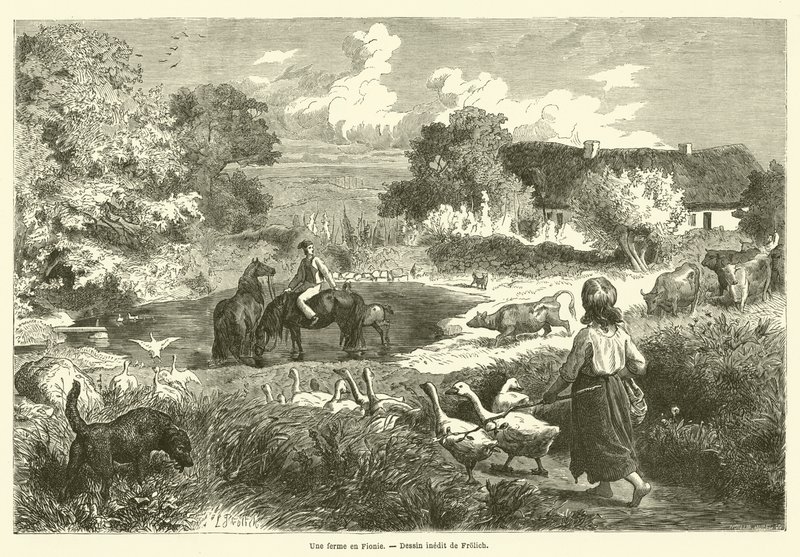 Maatila Funenissa (kaiverrus) tekijältä French School