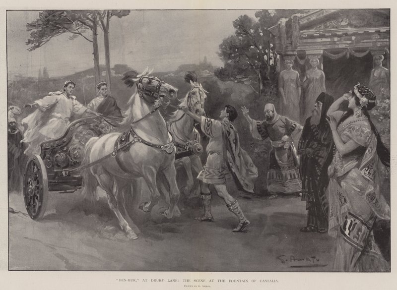 Ben-Hur, Drury Lanessa, kohtaus Castalian lähteellä (Drury Lane) tekijältä G.S. Amato