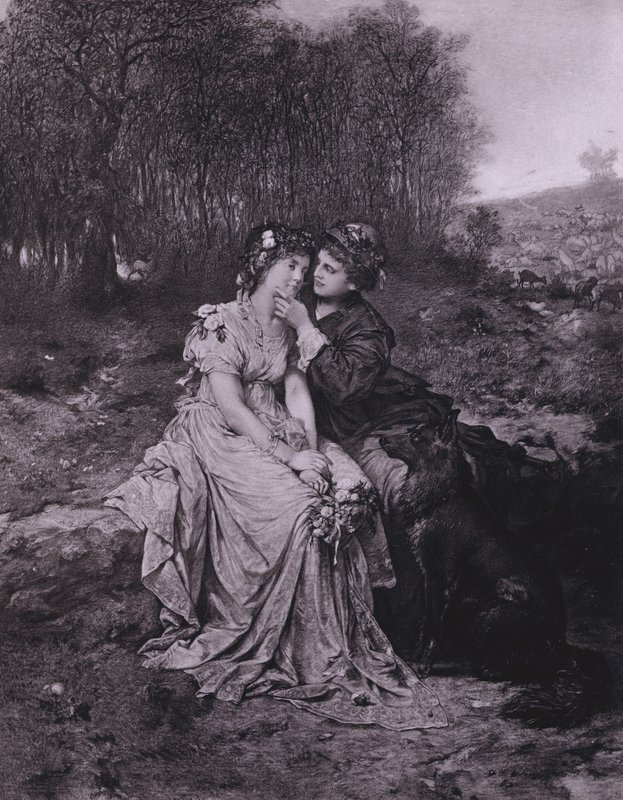 Kohtaus Shakespearen Talven tarinasta (litho) tekijältä Gabriel Max