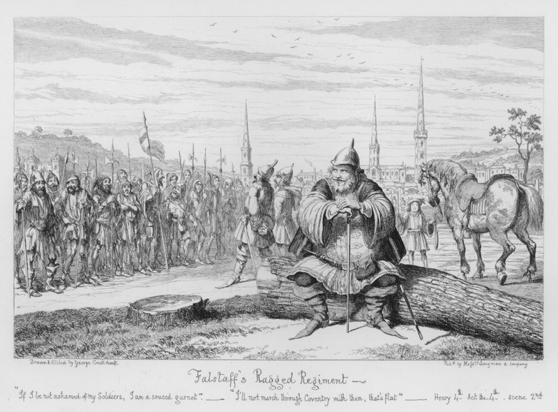 Falstaffin rähjäinen rykmentti tekijältä George Cruikshank