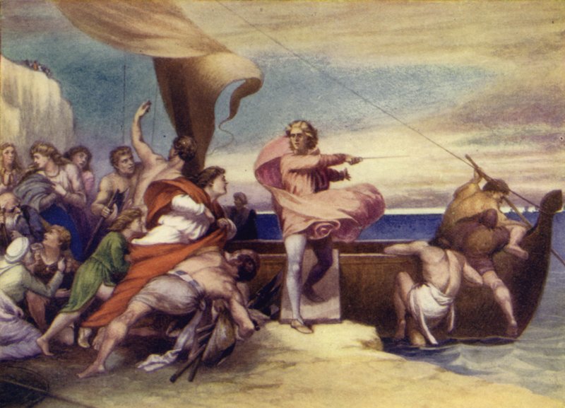 Alfred yllyttää saksilaisia vastustamaan tanskalaisia. tekijältä George Frederick Watts