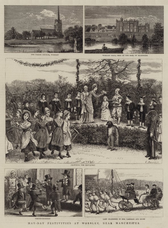 Vappujuhlat Worsleyssä lähellä Manchesteria tekijältä George Goodwin Kilburne