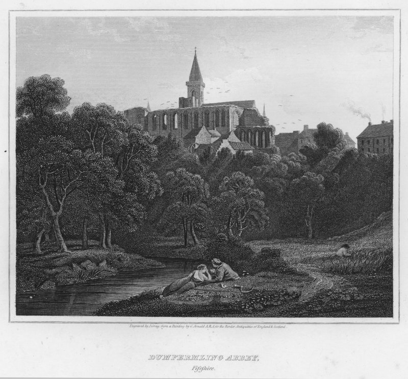 Dumfermling Abbey, Fifeshire (kaiverrus) tekijältä George (after) Arnald