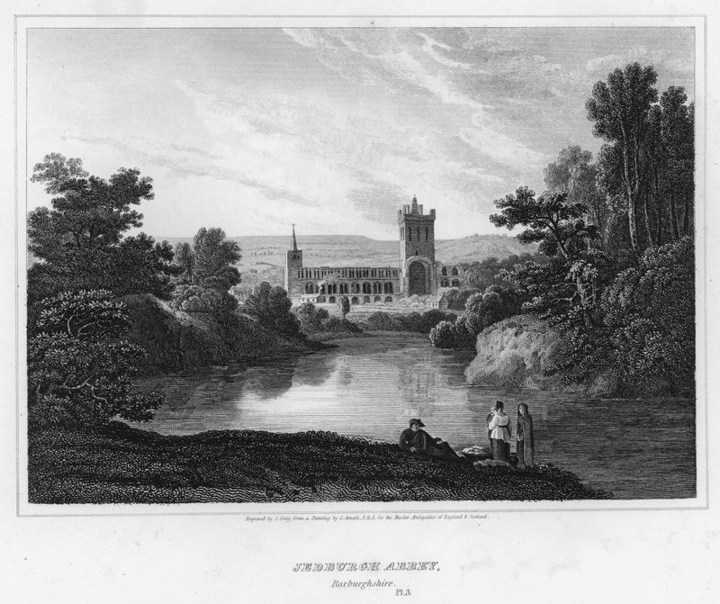 Jedburgh Abbey, Roxburghshire (kaiverrus) tekijältä George (after) Arnald
