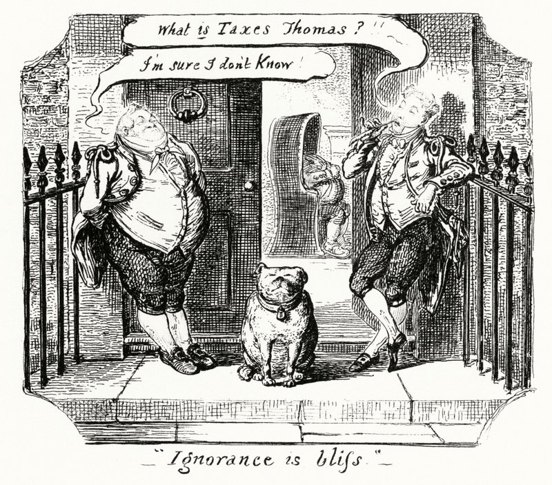 Tietämättömyys on autuutta (kaiverrus) tekijältä George Cruikshank