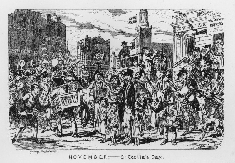 marraskuuta, Pyhän Cecilian päivä (kaiverrus) tekijältä George Cruikshank