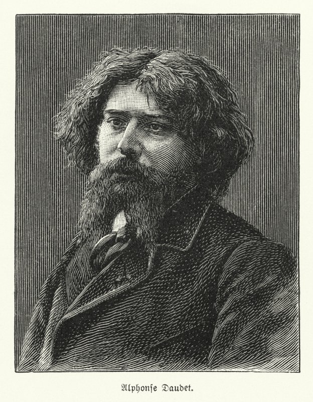 Alphonse Daudet, ranskalainen kirjailija (litho) tekijältä German School