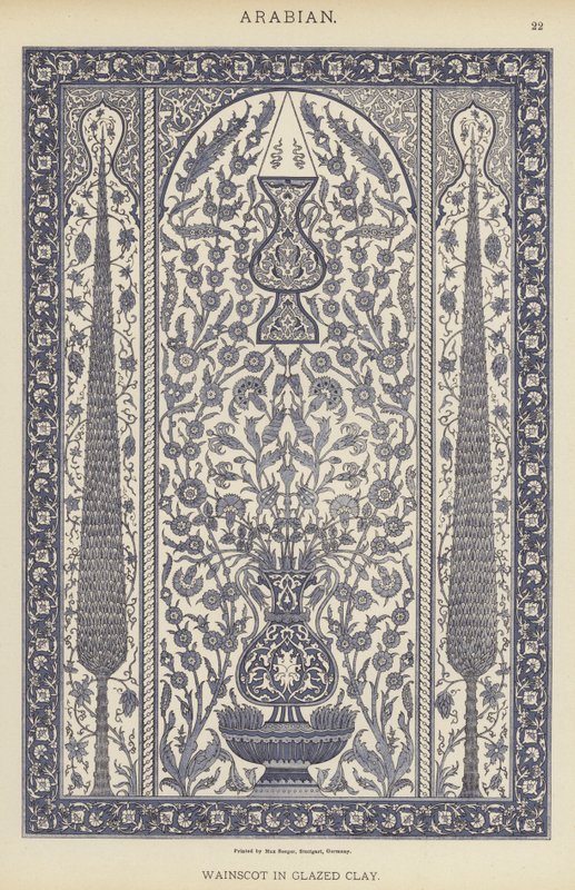 Arabian, Wainscot lasitettua savea (väri litho) tekijältä German School