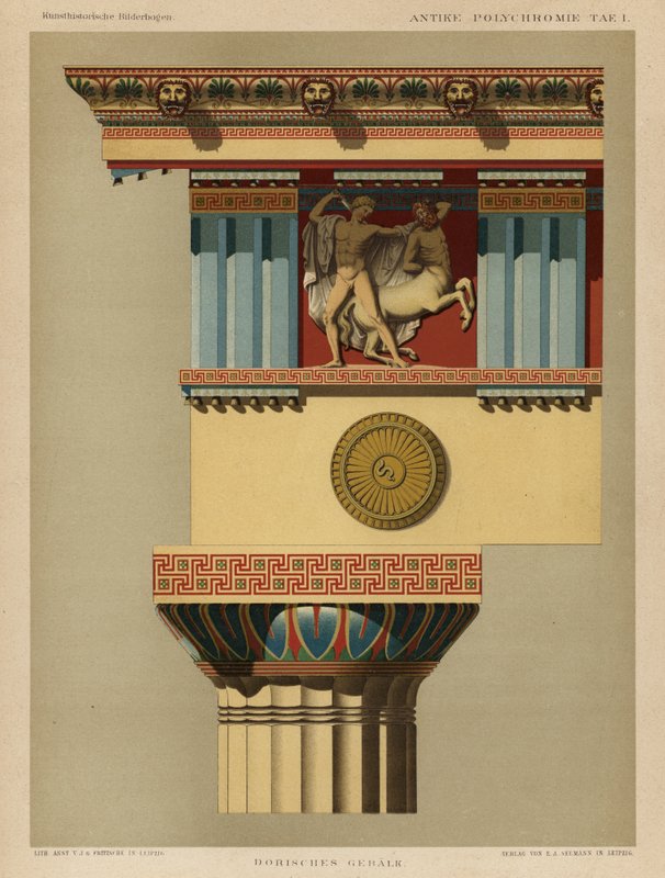 Doric antablement (väri litho) tekijältä German School