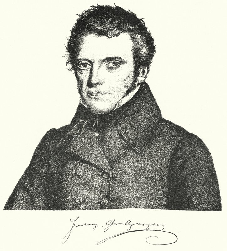 Franz Grillparzer, itävaltalainen näytelmäkirjailija ja runoilija (kaiverrus) tekijältä German School