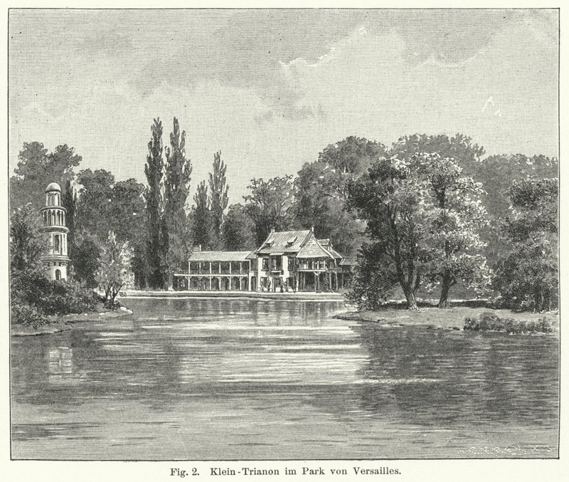 Puutarhasuunnittelu: Petit Trianon, Versailles, Ranska (kaiverrus) tekijältä German School