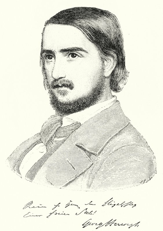Georg Herwegh, saksalainen runoilija (kaiverrus) tekijältä German School