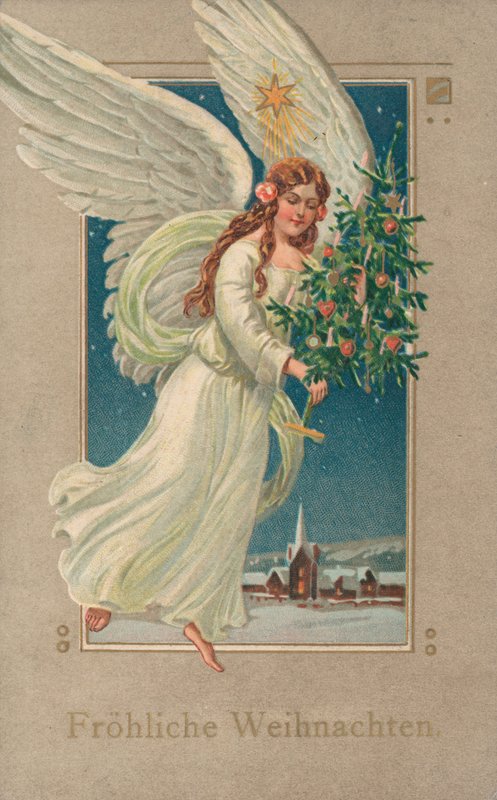 Saksalainen joulukortti (väri litho) tekijältä German School
